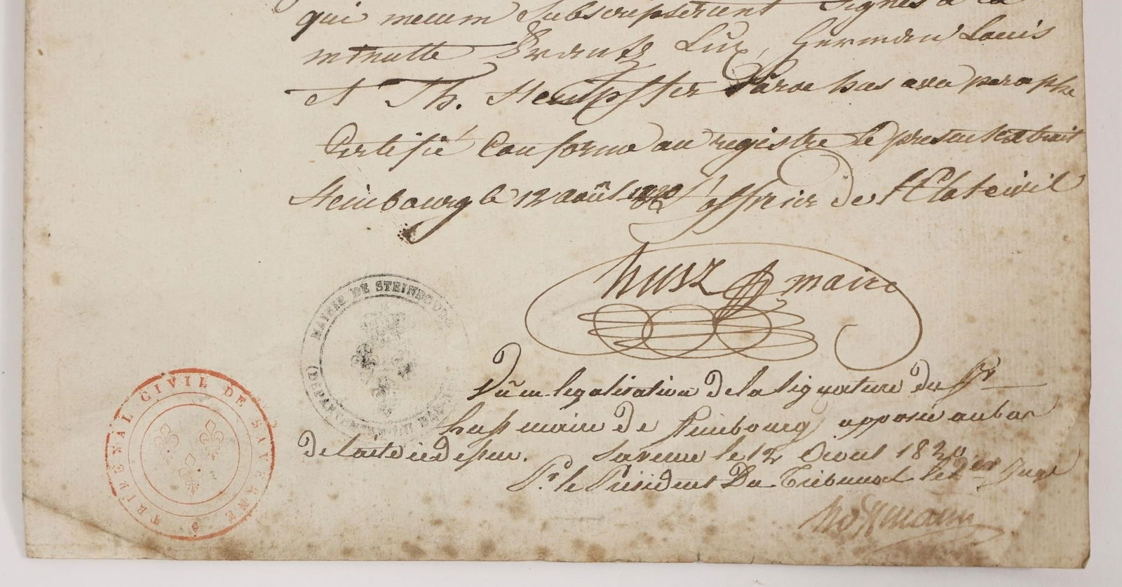 French Manuscript Document with Seals - 5