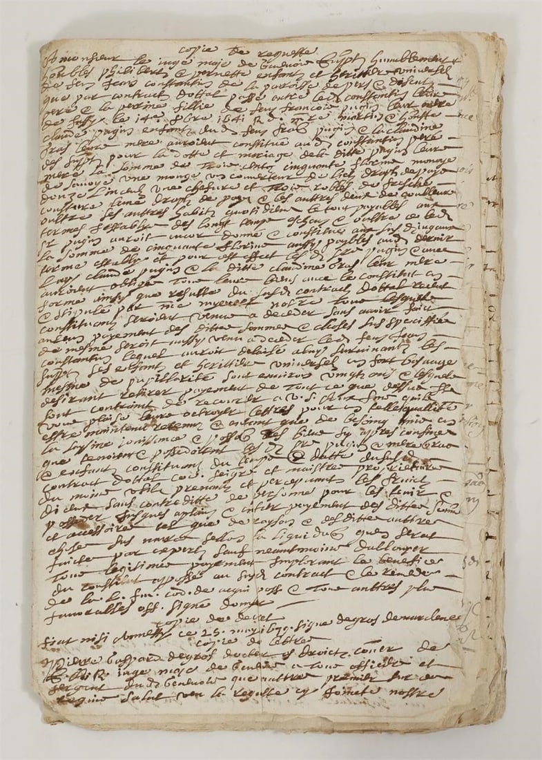 17th Century French Legal Manuscript Dossier: LEGAL MANUSCRIPT FILE - ANCIENT REGIMEComplex Civil Procedure - 17th Century (1679-1680).A judicial and notarial manuscript file, comprising 48 handwritten pages, relating to a contentious civil
