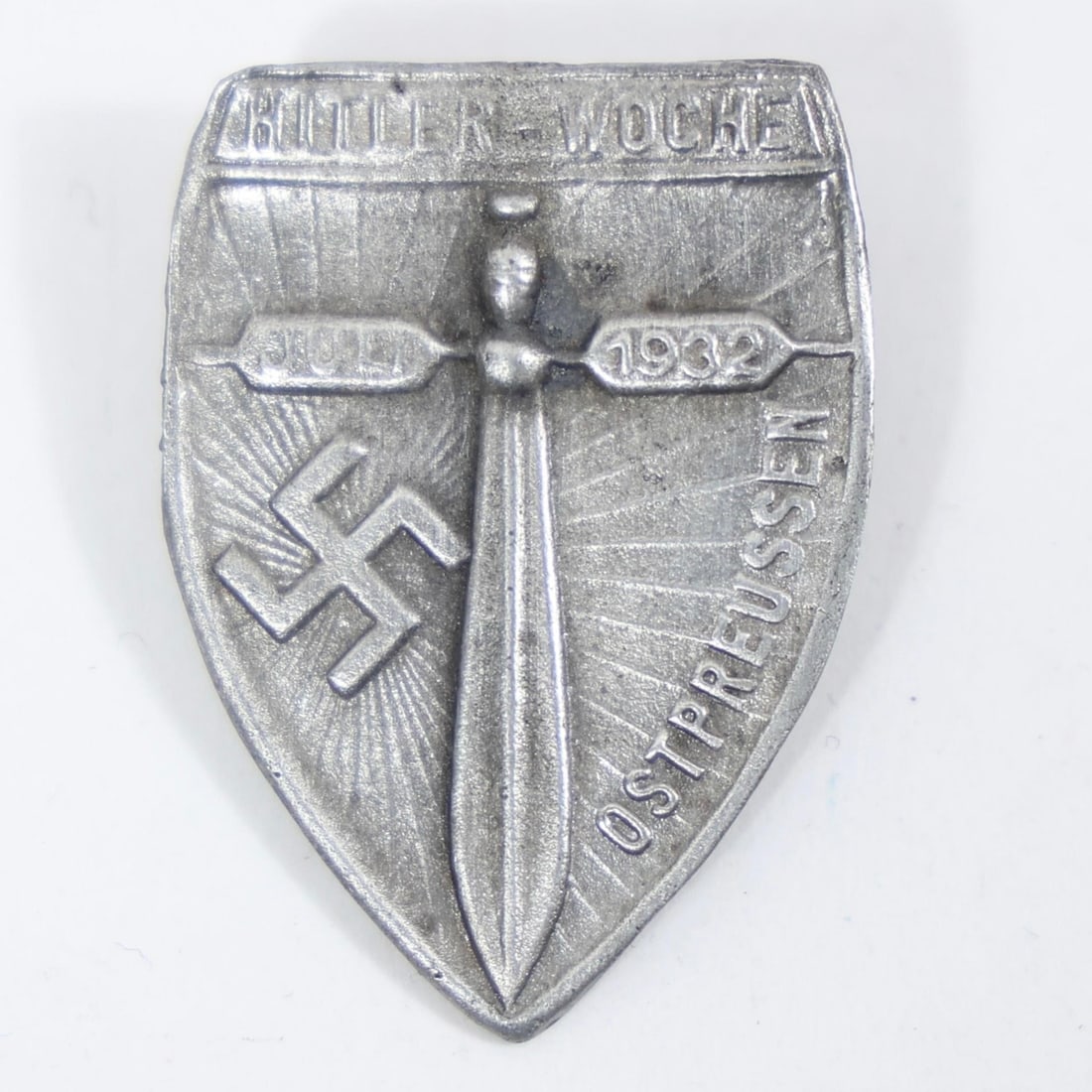 Rare 1932 "Hitler-Woche" Ostpreußen Badge: This is a rare 1932 "Hitler-Woche" badge from East Prussia (Ostpreußen).