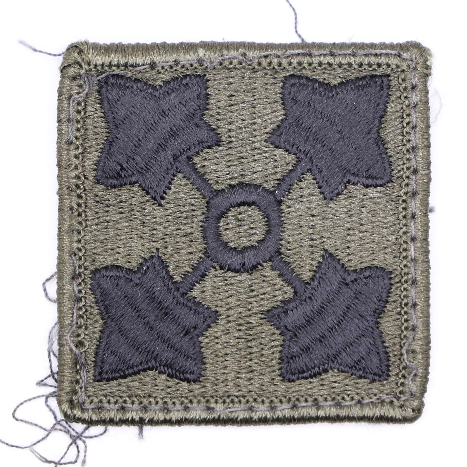 US Army Patch: Subdued shoulder sleeve insignia (patch) for the U.S. Army's 4th Infantry Division. Dimensions: 2in x 2in