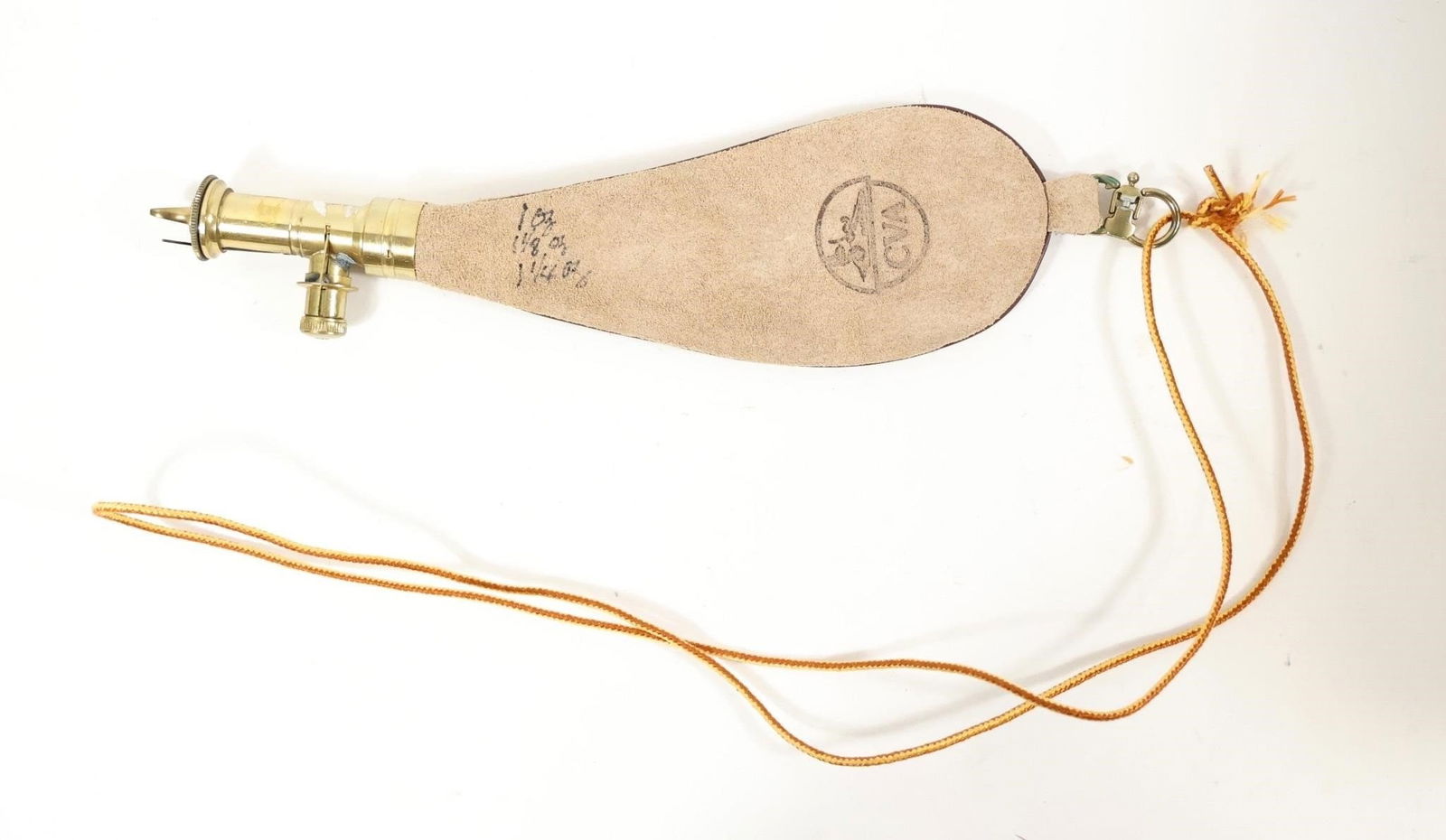 Brass and Suede Shot Flask (1 of 3)