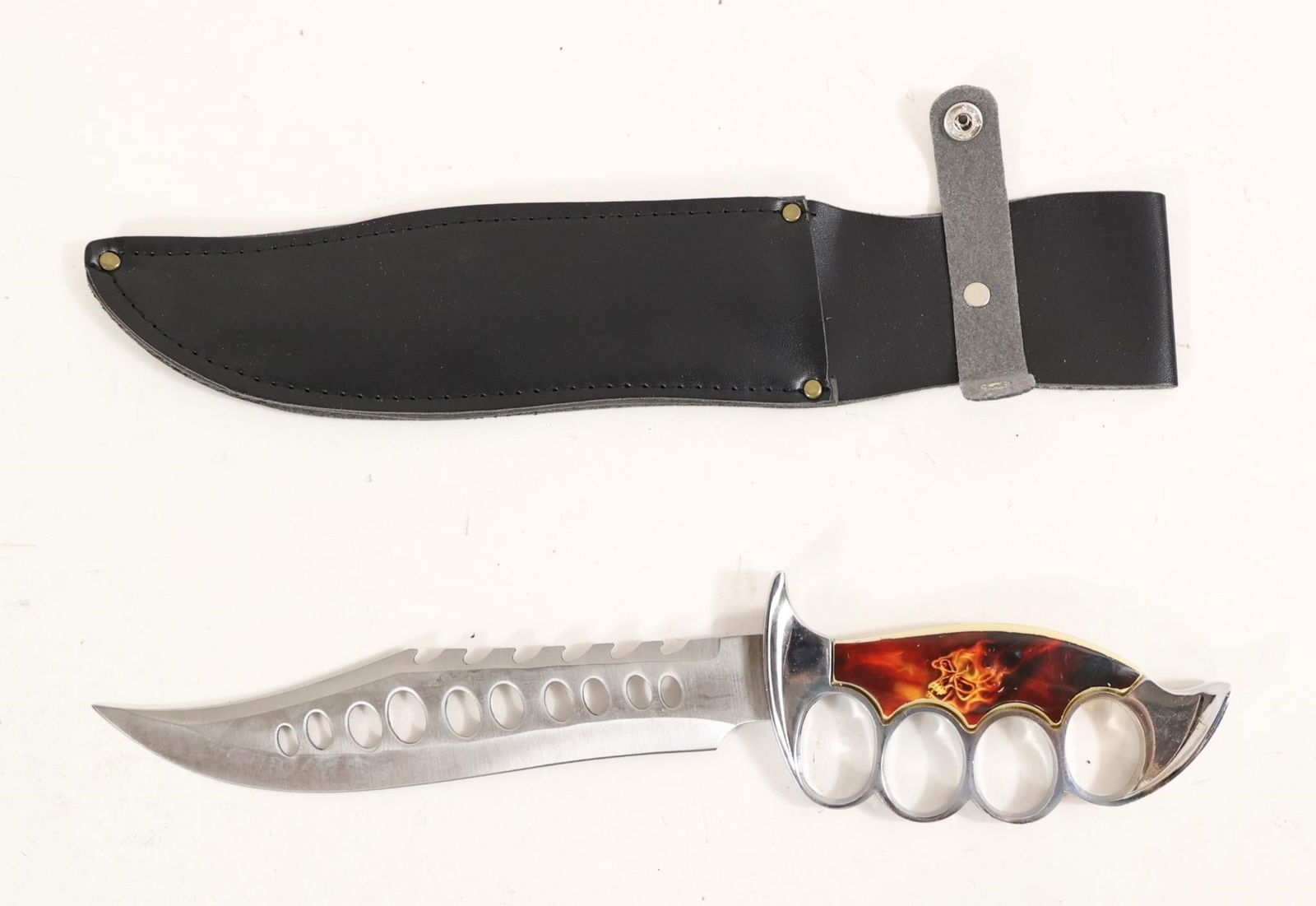 Rite Edge 13.25" Flamed Skull Knife/ decor - 5