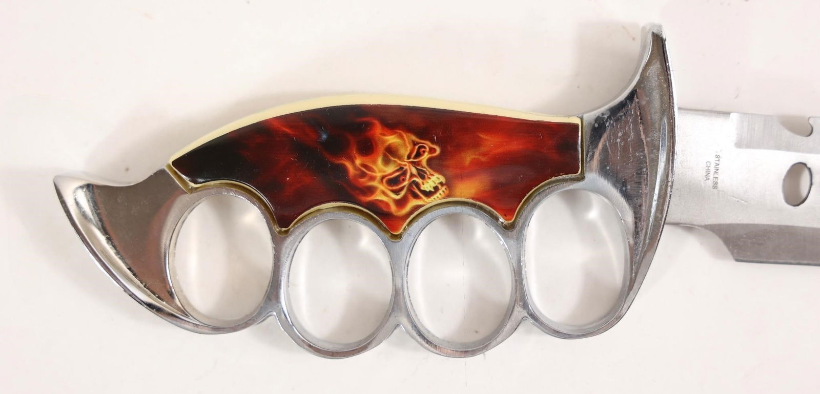 Rite Edge 13.25" Flamed Skull Knife/ decor - 7