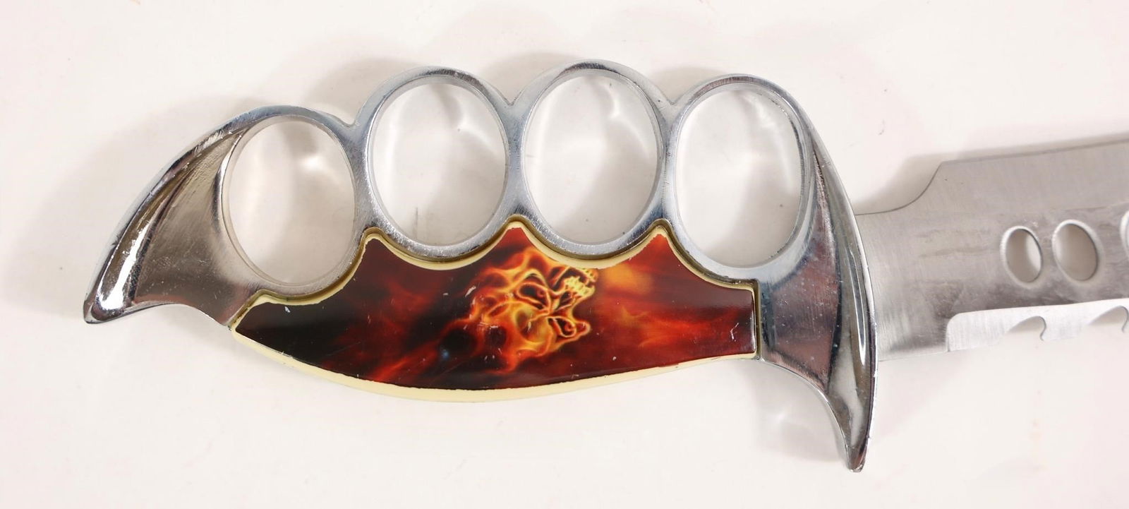 Rite Edge 13.25" Flamed Skull Knife/ decor - 8