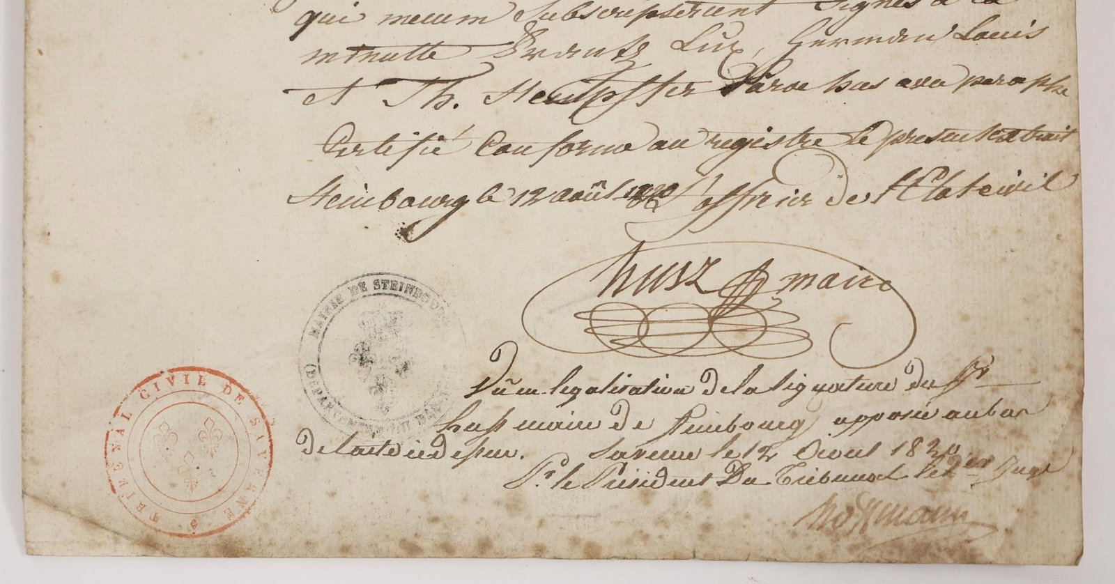 French Manuscript Document with Seals - 5