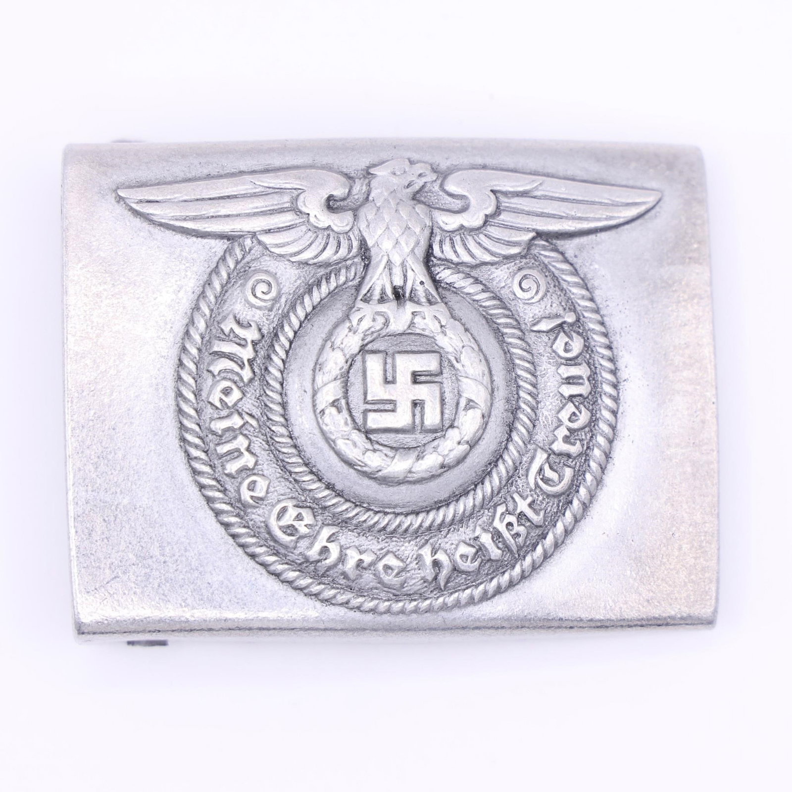 Waffen SS German Silver Belt Buckle: Dimensions: 2.5in x 2Early Third Reich German Allgemeine And Waffen SS Nickle Silver Belt Buckle