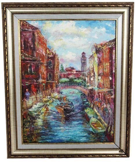 "Venice" by Dmitry Zaytsev: Dmitry Zaytsev: The work is by the artist.Russian Artist.Painting is framed.Dimensions: 16" x 20"Oil on canvas.