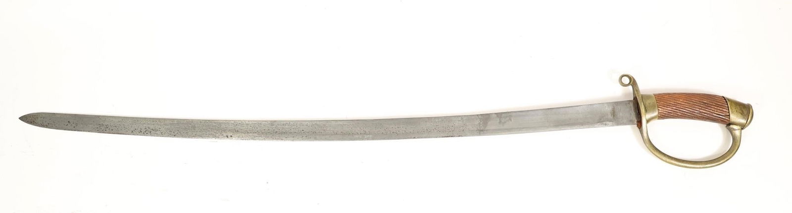 Antique Russian 1881 Dragoon Shashka: Antique Russian 1881 Dragoon shashka carried by the Qajar Dynasty Persian Cossack Brigade. Features a slightly curved single-edged steel blade with full-length fuller and stamped markings, brass