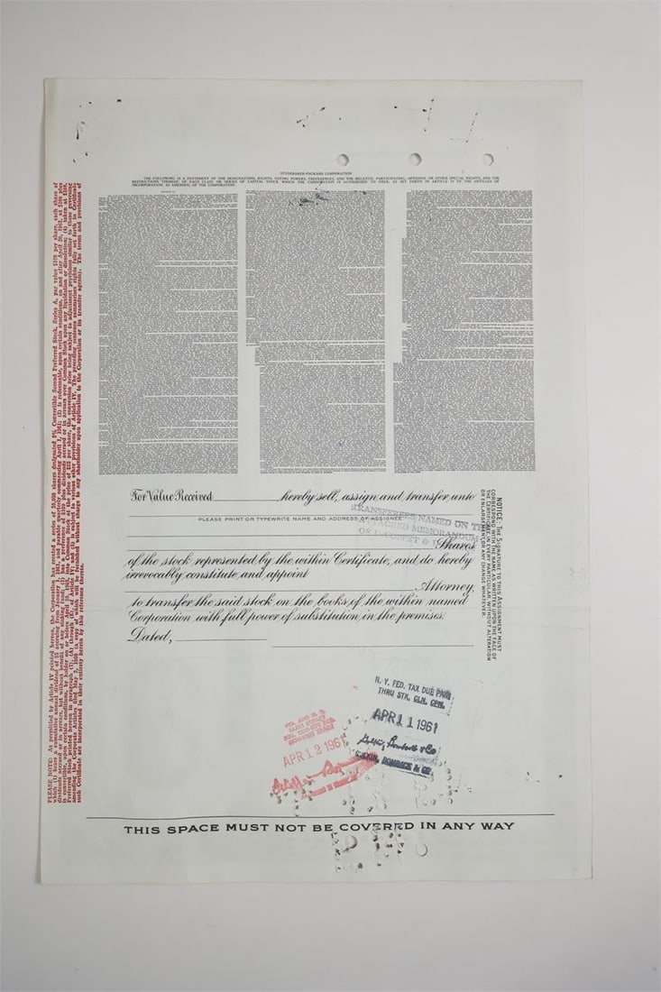 Studebaker-Packard Corporation 50-Share Common - 2