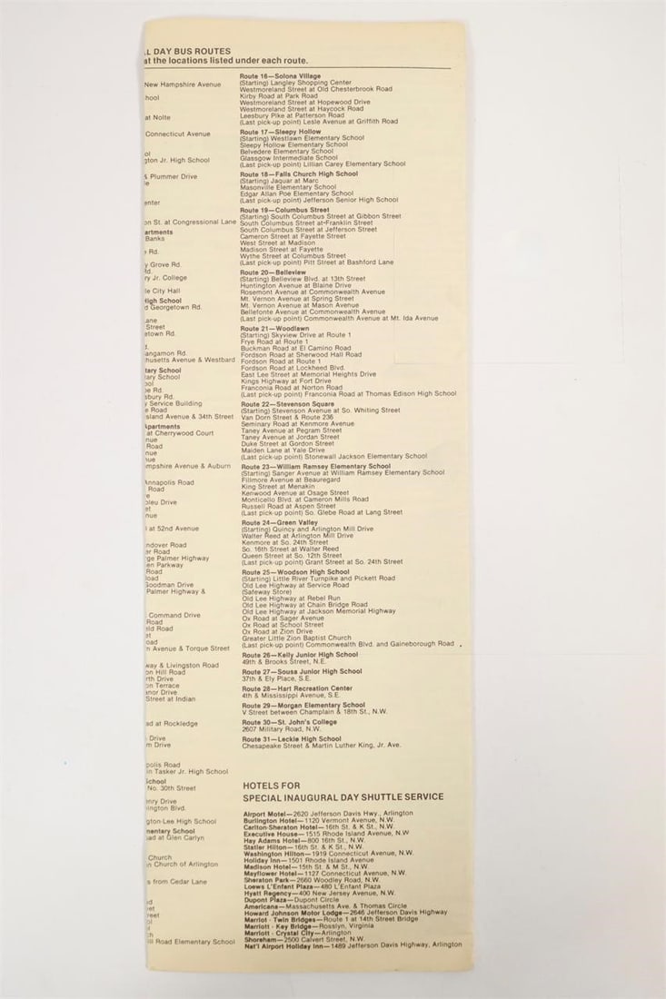 1977 Inaugural Schedule - 2