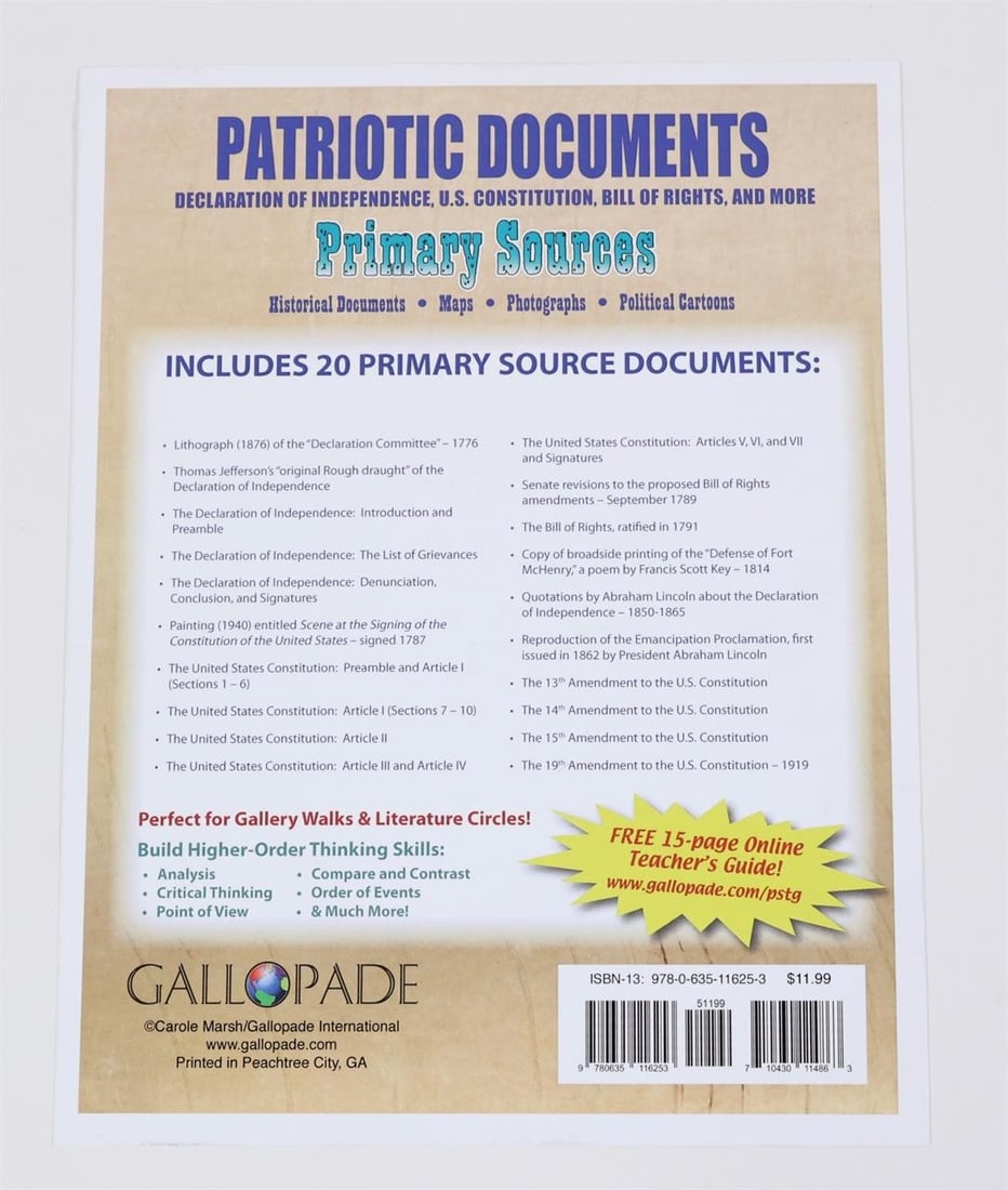 Patriotic Documents: Primary Sources - 4