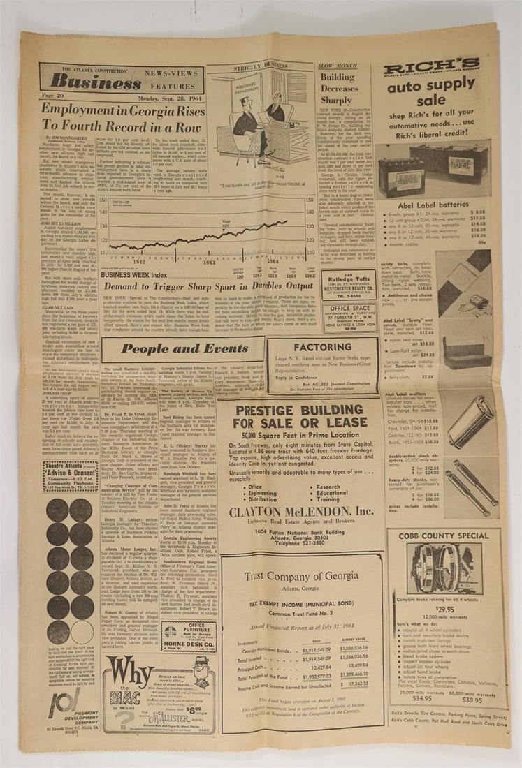 Atlanta Constitution Newspaper 1963 - 2