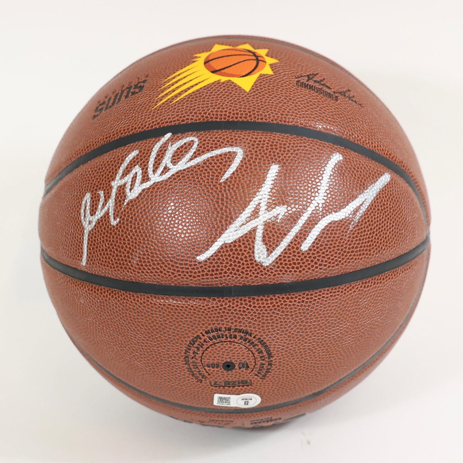 Signed Basketball w/ Beckett COA: Basketball signed by Stephon Marbury and Amare Stoudemire, authenticated by Beckett Authentication Services. Certification number 2W719375, with two signatures present. Witnessed by Beckett on 3/1/25