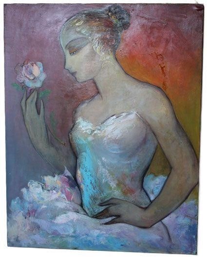 Ballerina by Ruslan Nalbandyan: By Ruslan Nalbandyan: The work is by the artist.Painting is not framed.Dimensions: 15" x 19"Oil on canvas.2017