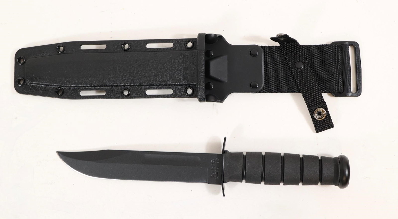 Ka-bar 1213 Black Full-size 11.75" Fixed Knife: This Ka-bar 1213 Black Full-size 11.75" Fixed Knife Features A 7-inch 1095 Cro-van Steel Clip Point Blade With A Flat Grind And 20 Degree Edge For Reliable Cutting And Edge Retention. The Blade Is 0.1
