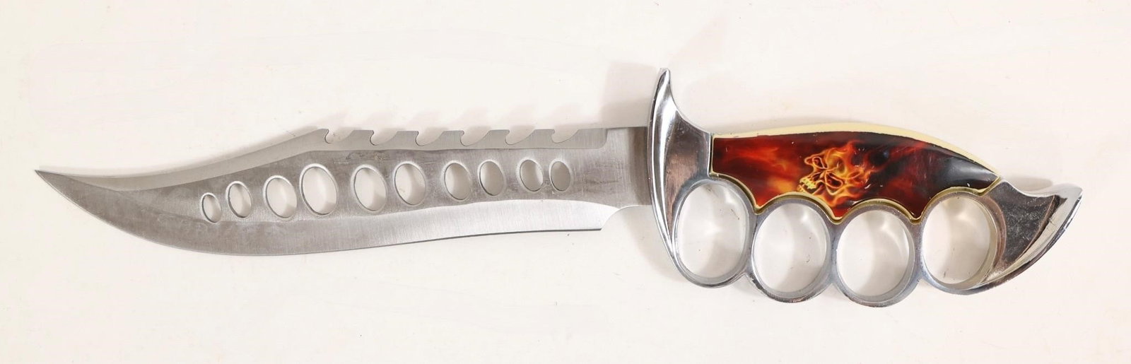 Rite Edge 13.25" Flamed Skull Knife/ decor: This Rite Edge 13.25" Flamed Skull Knife Measures Approximately 13.25 Inches Overall And Comes With A Protective Nylon Sheath For Safe Storage And Transport. Its Design Blends Decorative Elements