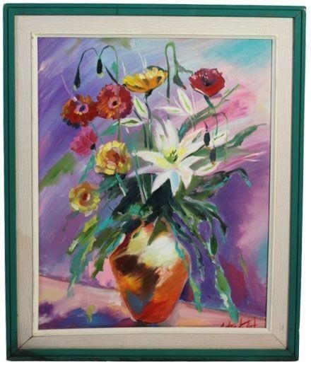 Mixed Flower by NarekArt: By Narek Khachatryan: The work is by the artist.Armenian ArtistPainting is framed.Dimensions: 17" x 21"Oil on canvas.