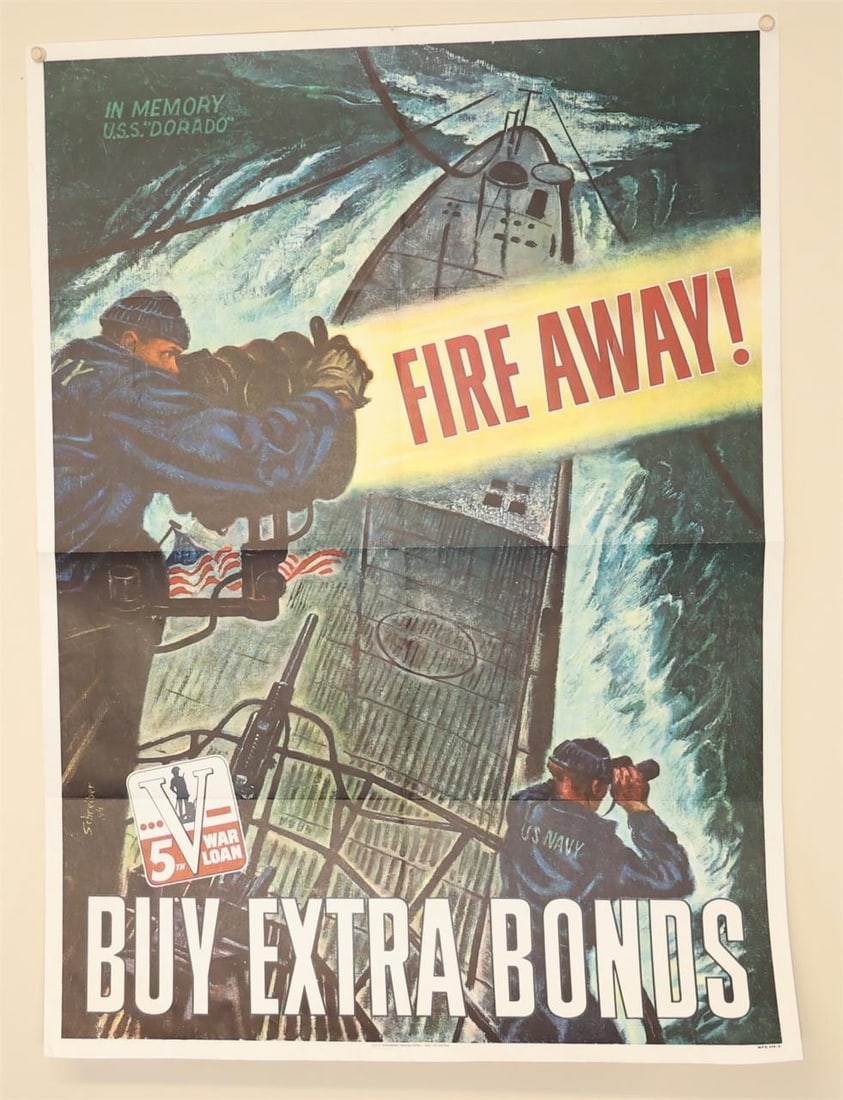 1944 WWII "Buy Extra Bonds" War Poster (1 of 2)