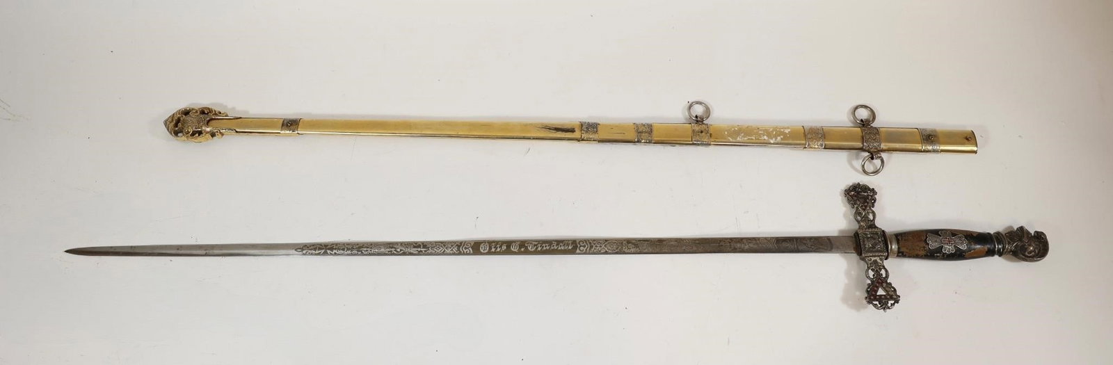 Masonic Knights Templar Sword w/ Scabbard - 4