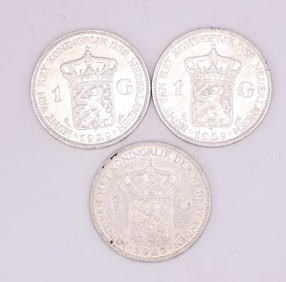 1929 Netherlands Queen Wilhelmina Silver Gulden
