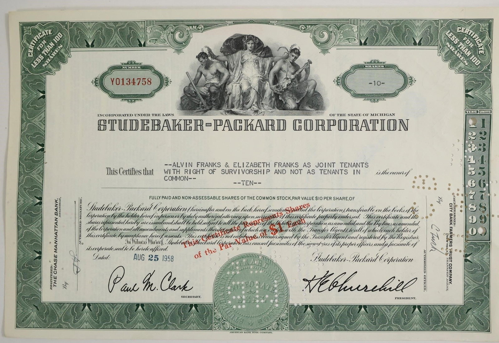 Studebaker-Packard Corporation Common Stock (1 of 2)