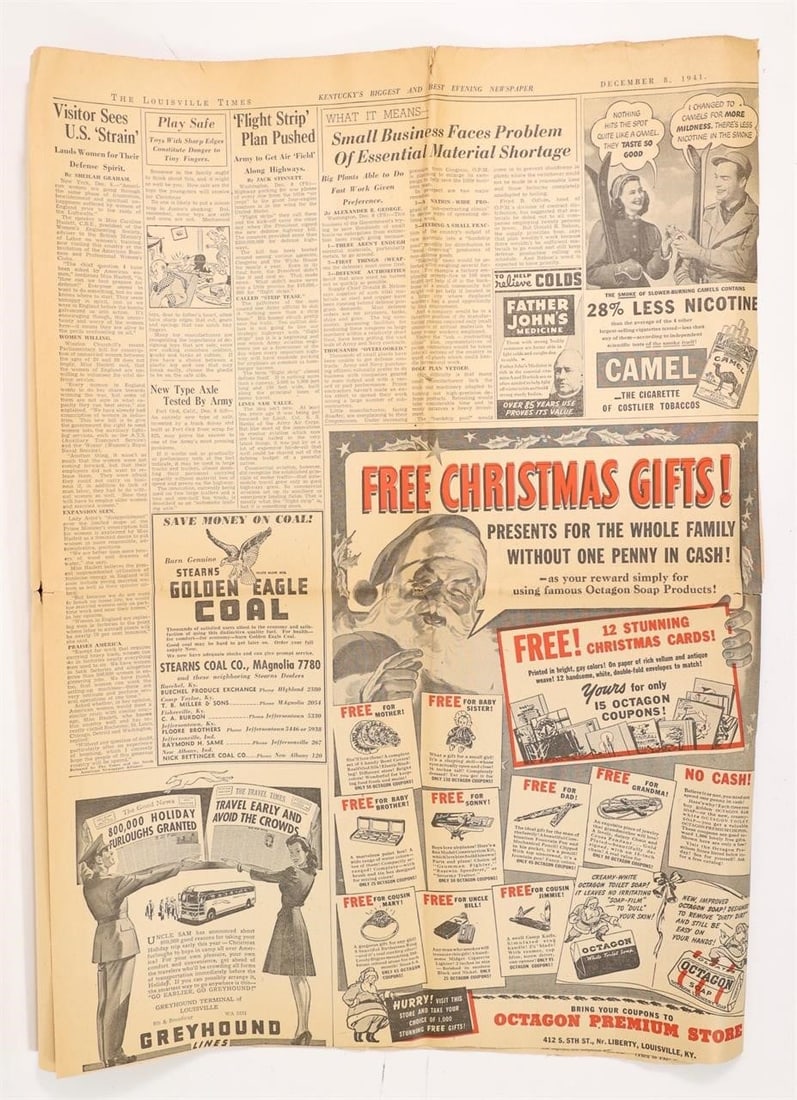 Declaration of War December 8, 1945 Newspaper - 3