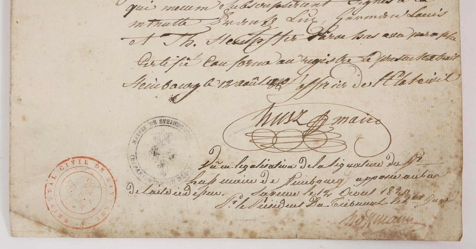 French Manuscript Document with Seals - 5