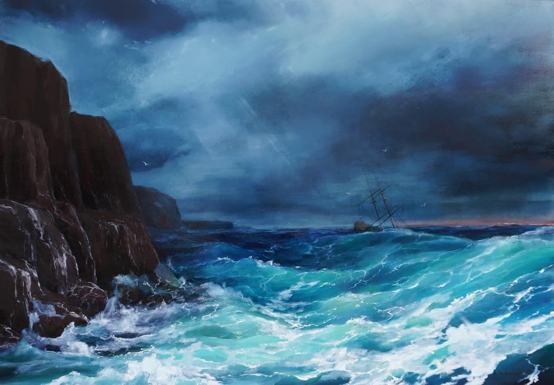 Last Breath By Aren Nalbandyan: Last Breath By Aren Nalbandyan 2025 Oil On Canvas Dimensions: 47" x 67" (120cm x 170cm). The picture will be shipped from Armenia via FedEx. Shipping is already included in the price. Please note that