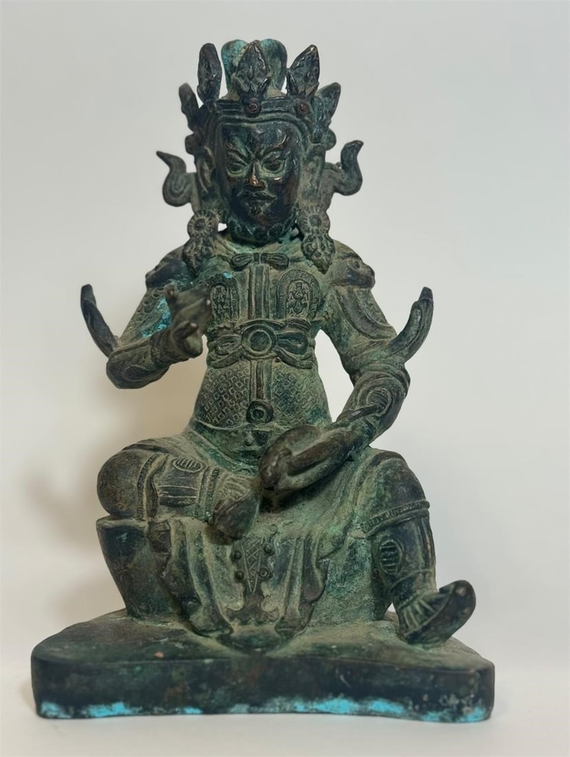 Bronze Statue of Huang Caishen: Dimension: 8in x 3in 5inThe Chinese God of Wealth, or possibly a similar Buddhist deity such as Jambhala or Mahakala. This type of statue is a cultural and religious symbol representing wealth and