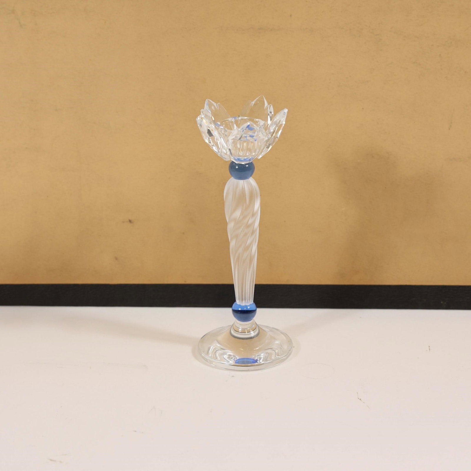 Swarovski Blue Flower Candle Holder: This item is a retired Swarovski Crystal Blue Flower Candle Holder (Article No 207012).