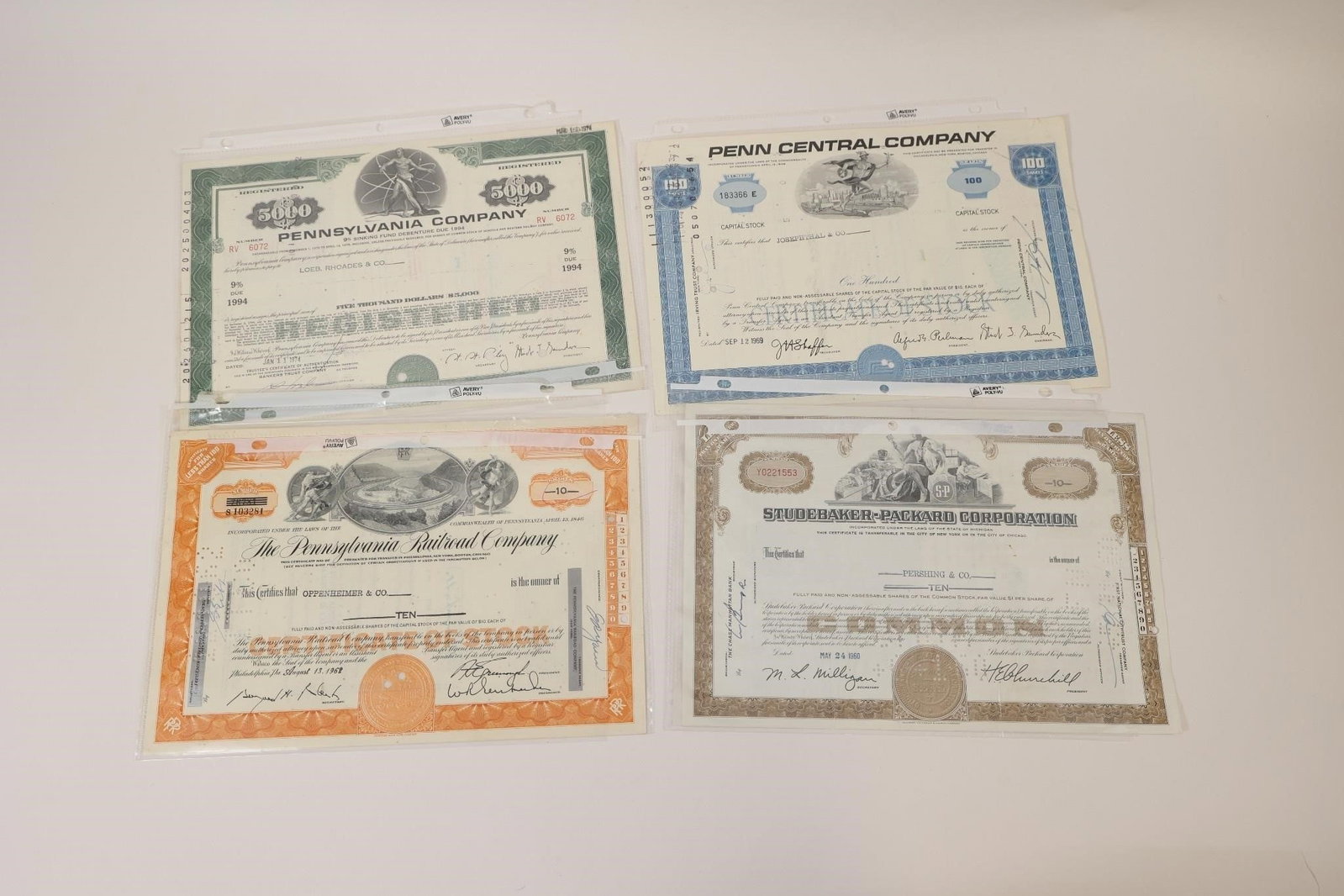 4 Vintage Railroad & Corporate Stock Certificates (1 of 2)