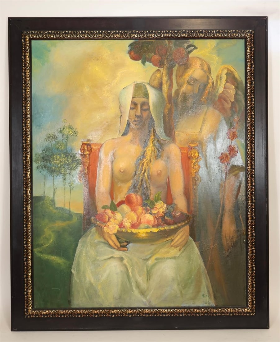Kayts Vanikyan "Eastern Motif" Oil on Canvas: Original oil on canvas painting titled "Eastern Motif" by Armenian artist Kayts Vanikyan (born 1961, Yerevan, Armenia), a highly regarded contemporary painter known for his emotionally expressive figu