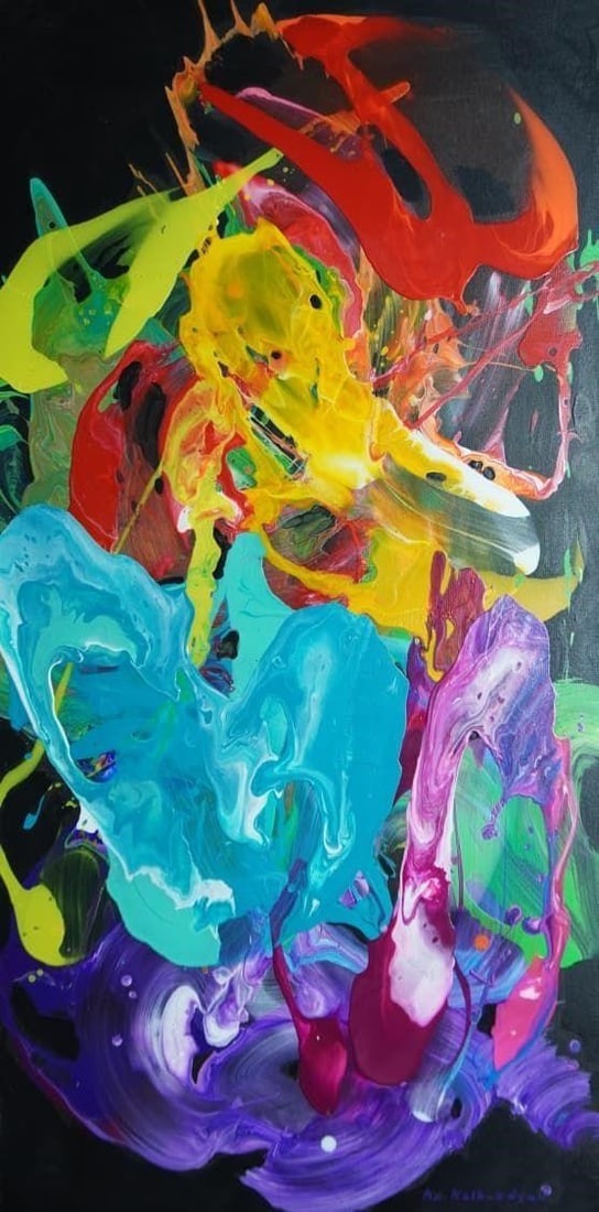 Color Volcano By Aren Nalbandyan: Color Volcano By Aren Nalbandyan 2023 Acrylic On Canvas Dimensions: 47.2" x 23.6" (120cm x 60cm). The picture will be shipped from Armenia via FedEx. Shipping is already included in the price. Please 