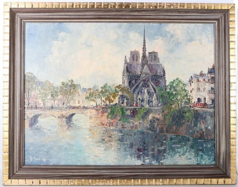 Georges Guérin Notre Dame de Paris Painting, 1960s (1 of 4)