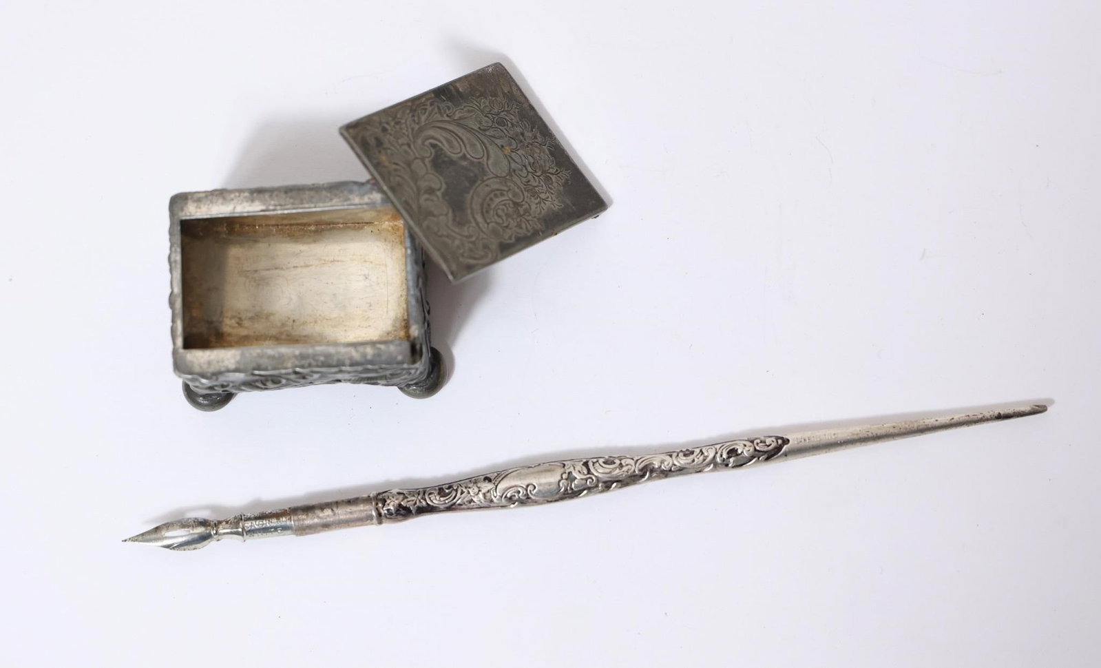Sterling Silver Stamp Box & Letter Opener Set (1 of 3)
