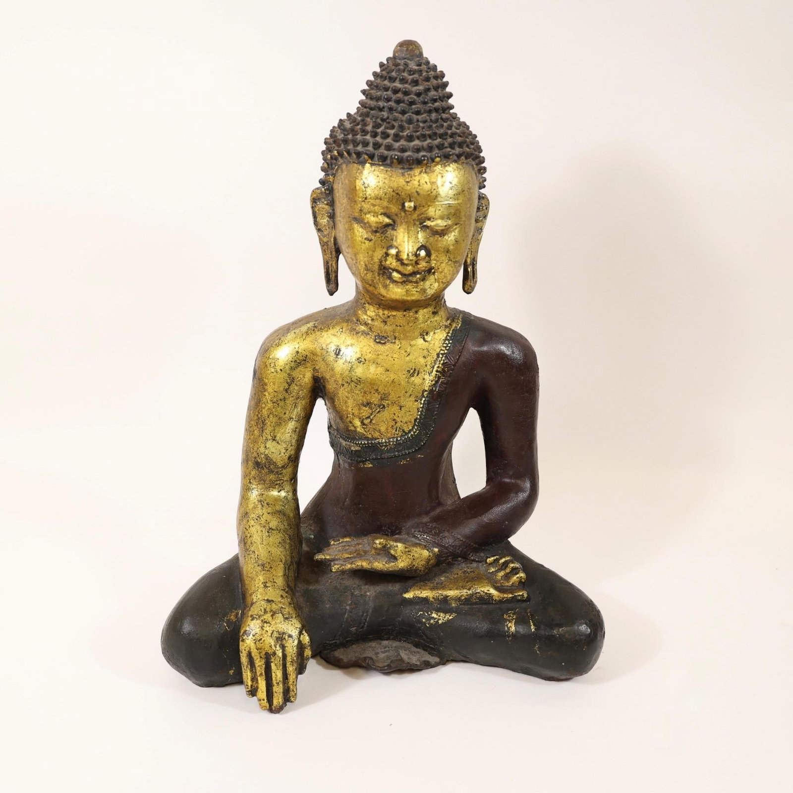 Antique Khmer Style Gilt Bronze Buddha Figure (1 of 4)