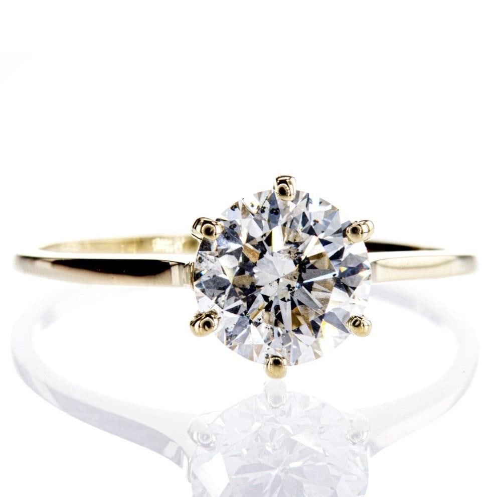 Natural Diamond RIng 1.53ct: Product category: RINGGemstone type: 100% Natural DiamondShape and cutting style: Round BrilliantCarat weight: 1.53 ctColour grade: GClarity grade: SI2Metal type: Solid gold 585/14K PurityMetal