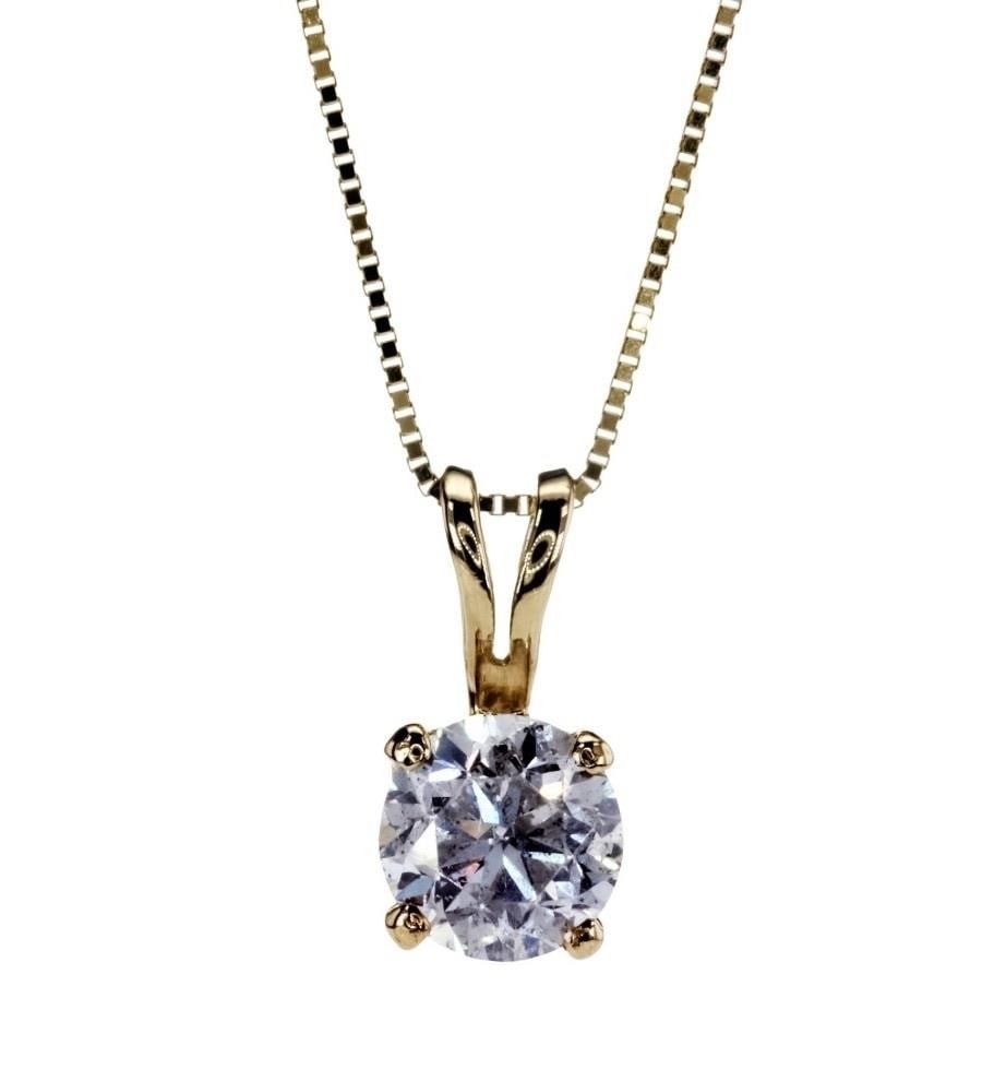 Natural Diamond Necklace 0.87ct: Product category: NECKLACEGemstone type: 100% Natural diamondShape and cutting style: Round brilliantCarat weight: 0.87 ctColour grade: DClarity grade: SI3Metal type: solid gold 585/14K purityMetal