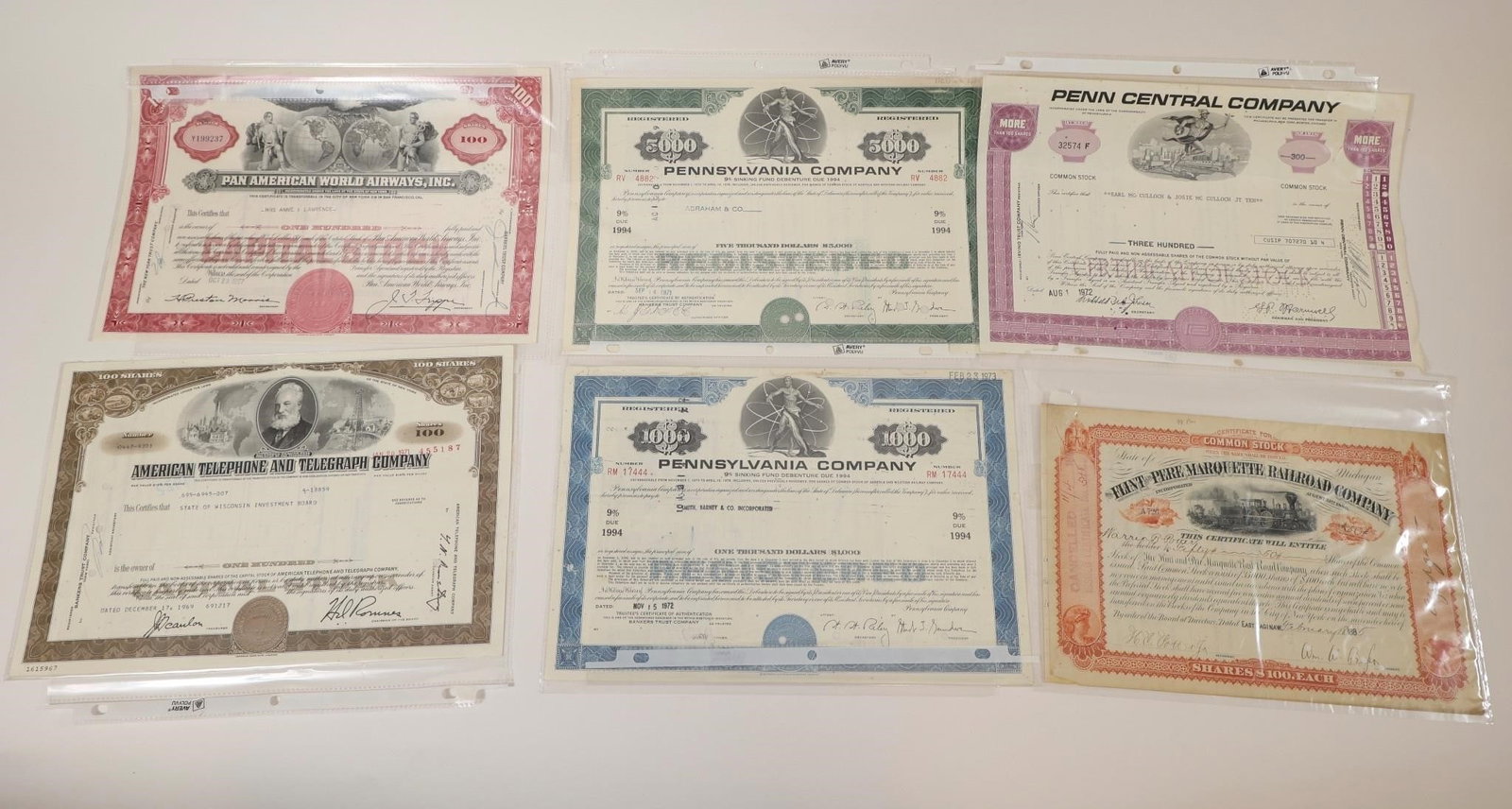 6 Vintage Stock Certificates Collection (1 of 2)