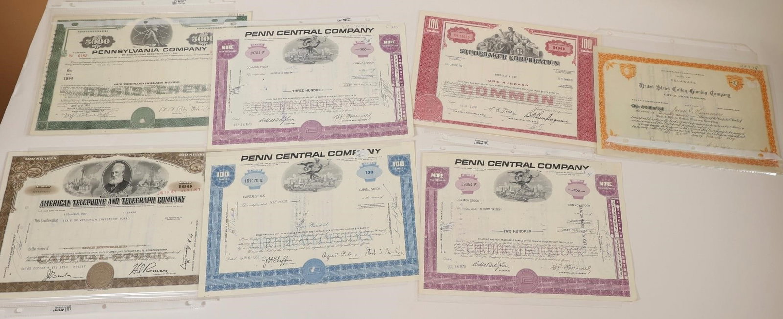 7 Vintage Stock Certificates Collection (1 of 2)