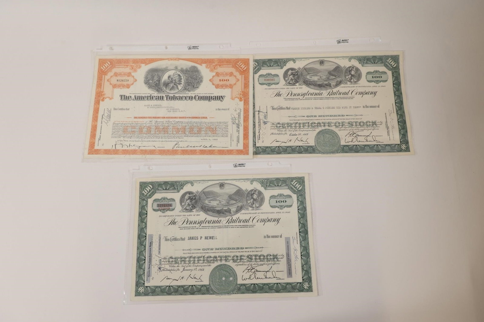 American Tobacco & Railroad Stocks (1 of 2)