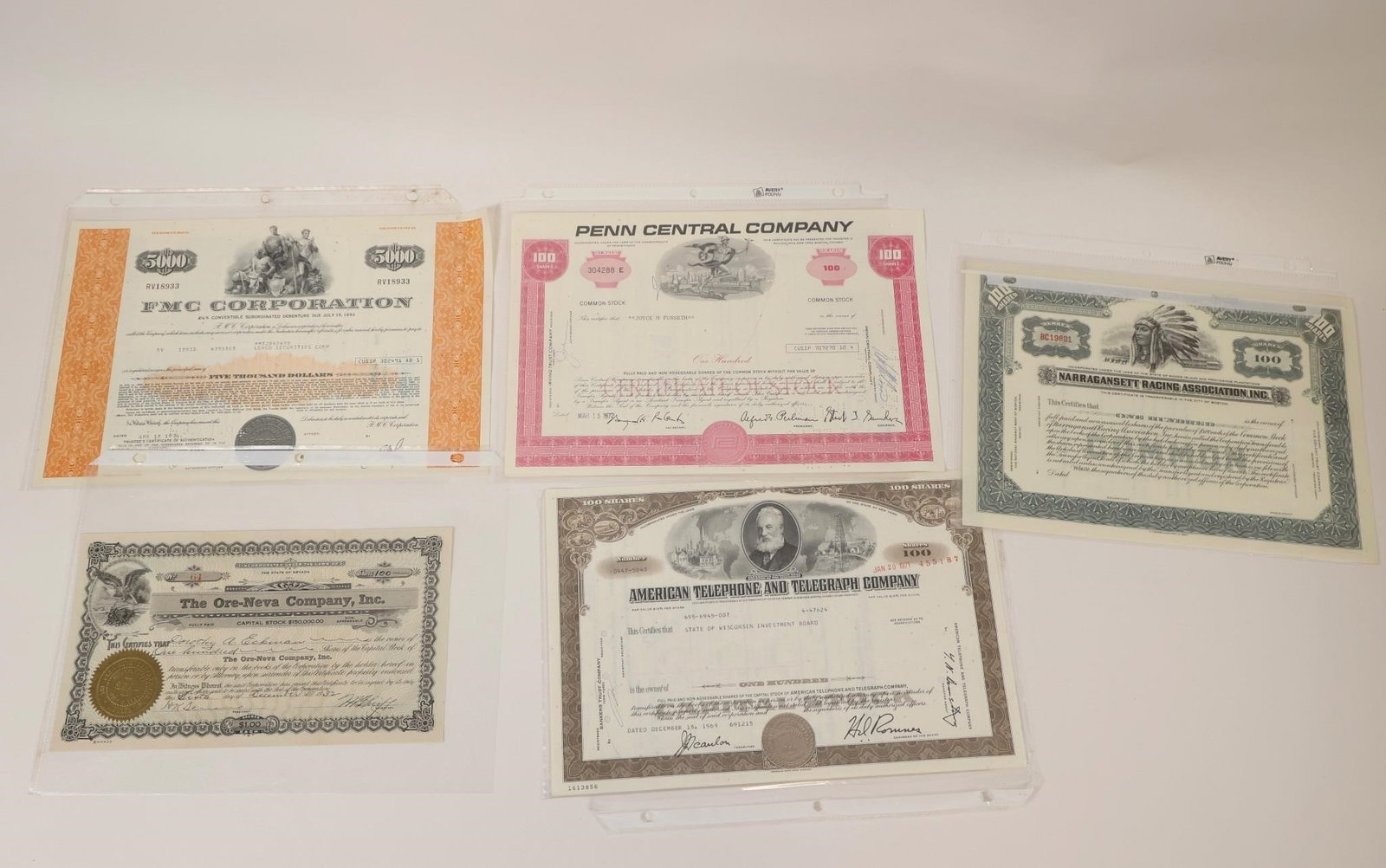 Mixed Corporate Stock Certificate Group (1 of 2)