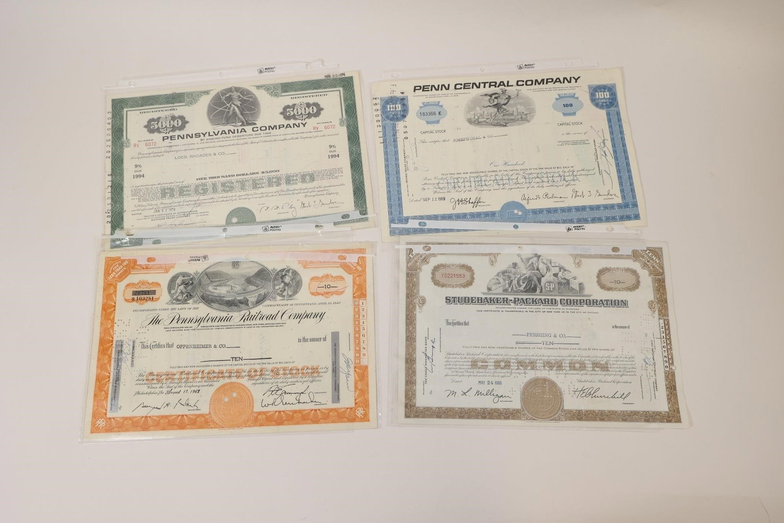 4 Vintage Railroad & Corporate Stock Certificates (1 of 2)