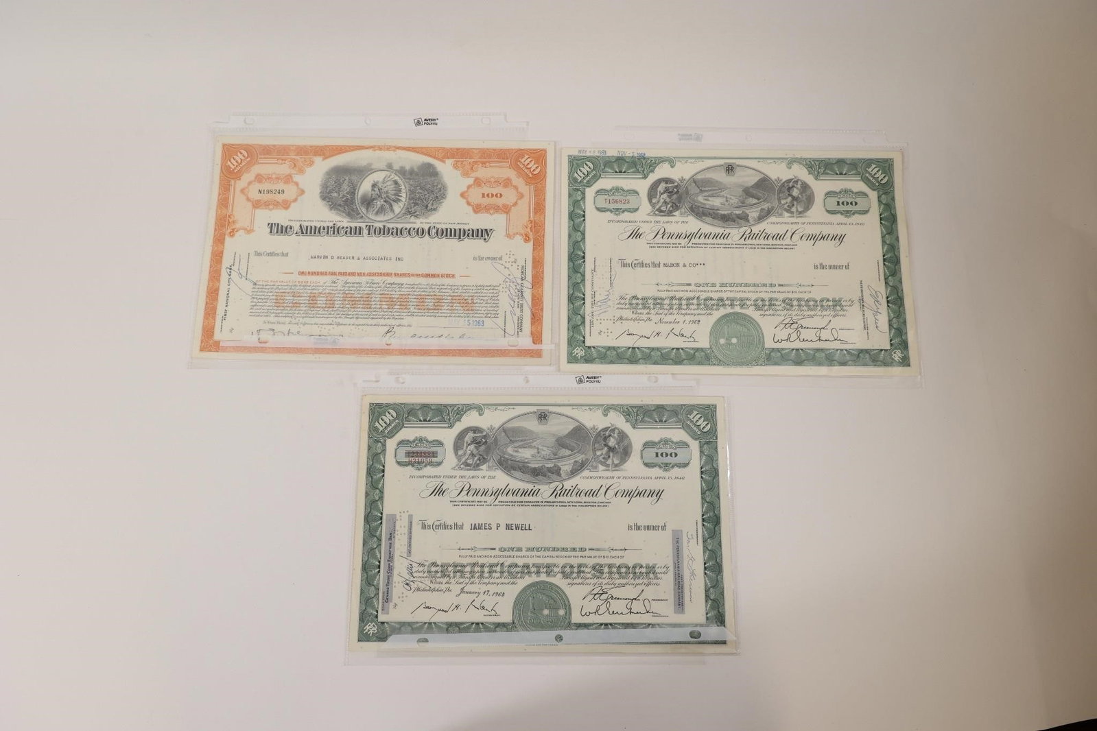 American Tobacco & Railroad Stocks (1 of 2)