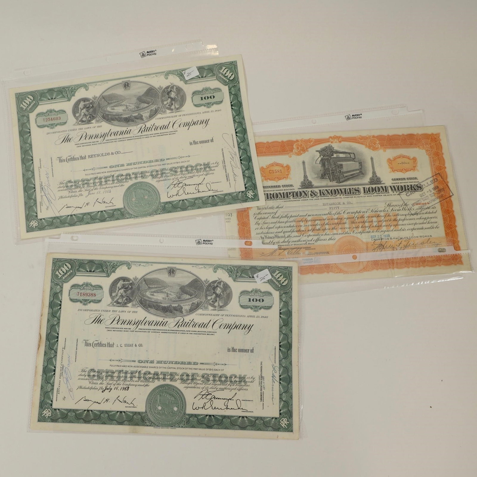 Vintage Railroad Stock Certificates (1 of 2)