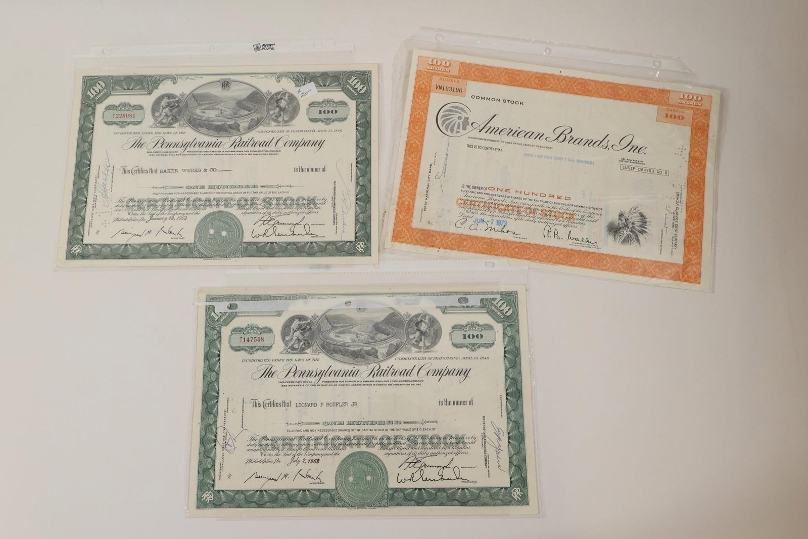 American Brands & Railroad Stocks (1 of 2)