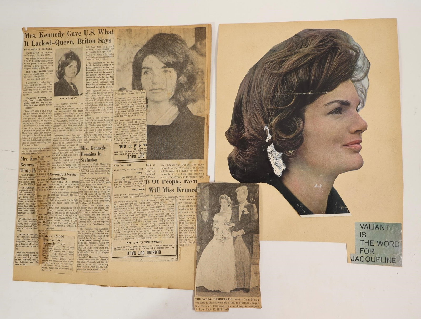 Jacqueline Kennedy Vintage Newspaper Clippings (1 of 2)