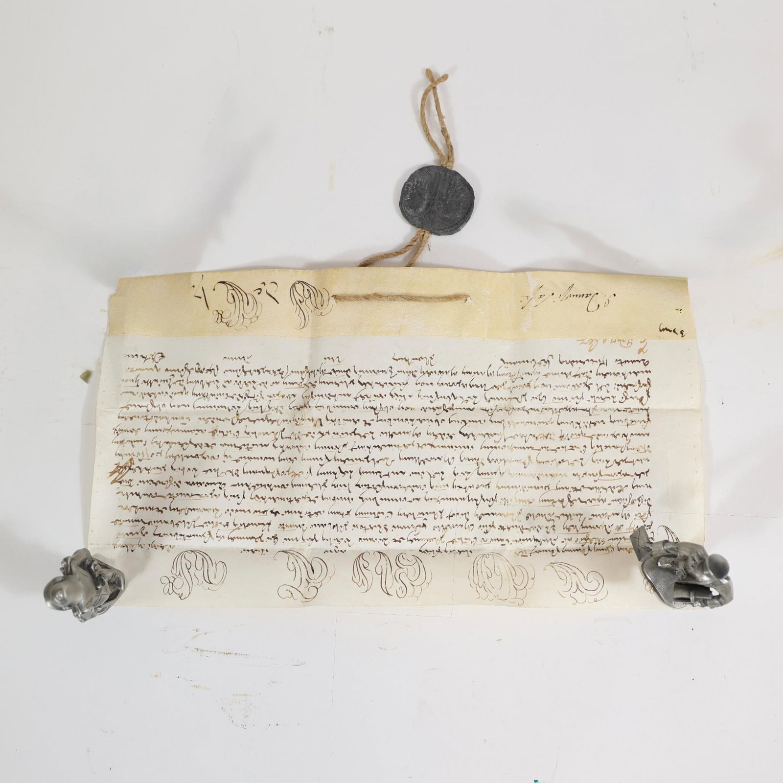 Pope Clement XIII Papal Bull 1759: Papa Clemente XIII - Papal Bull of Pope Clement XIII - 1759Papal Bull of Pope Clement XIII.Intact parchment paper and lead seal.There are several original signatures.An extremely rare document from