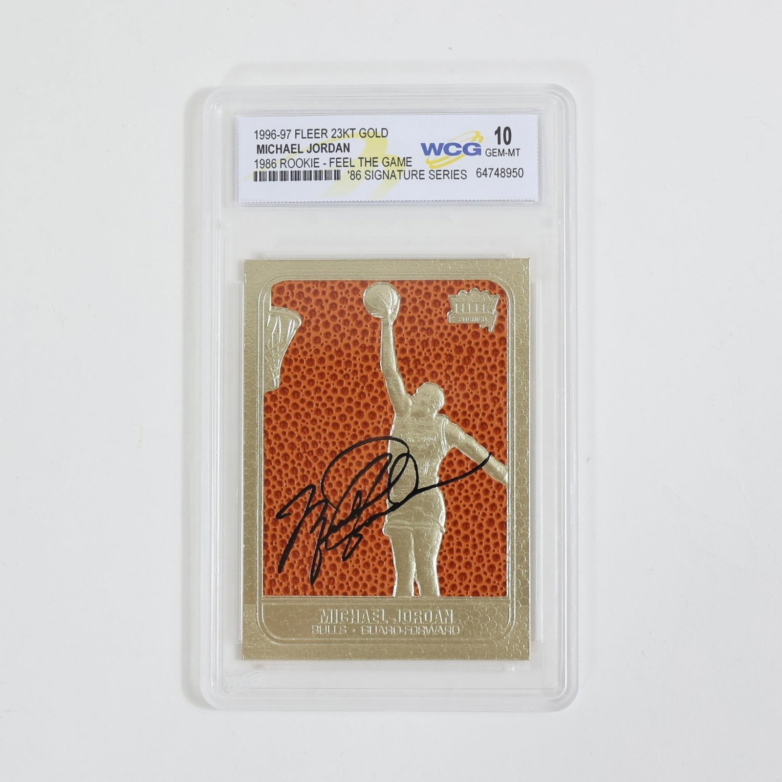 Michael Jordan 23KT Gold Card WCG 10: SkyBox - Chicago Bulls - NBA Basketball - Michael Jordan - Gold Card ( 23K ) - Grade 10Limited Edition23kt Gold LayeredGem-Mint Condition Grade 10In NEW conditionOfficially Licensed by Skybox and the