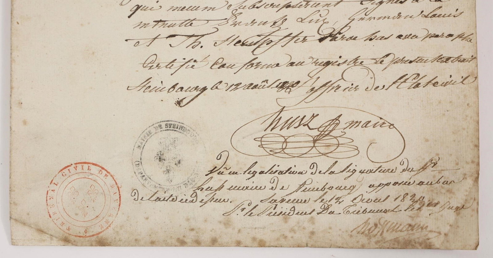 French Manuscript Document with Seals - 5